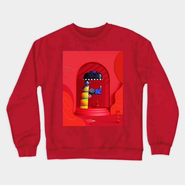 3D Character "F" Crewneck Sweatshirt by Yanki Plevi